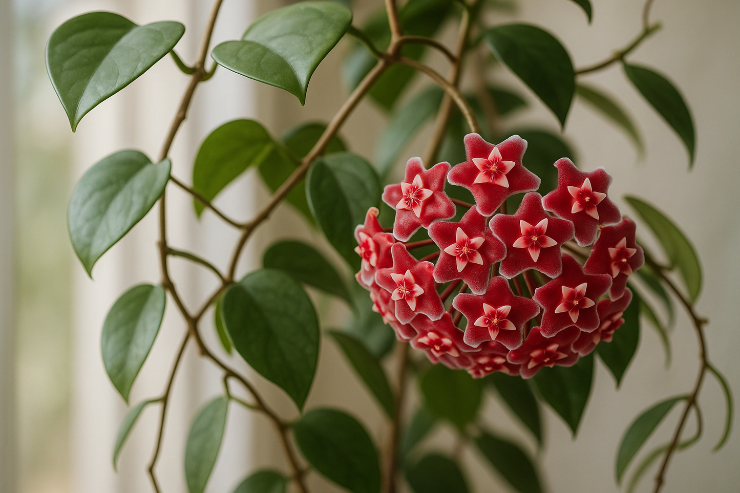 flowering hoya red flowers