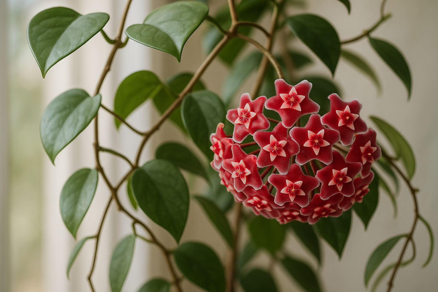 flowering hoya red flowers