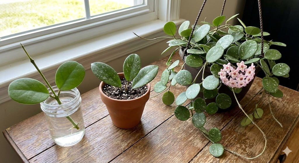 Hoya Obovata Splash | Rare Wax Plant with Silver Flecked Foliage